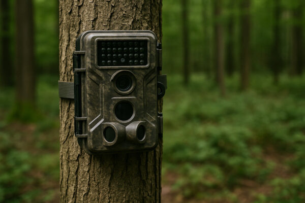 Wildkameras für Einsteiger – robuste Kamera am Baum zur Tierbeobachtung im Wald