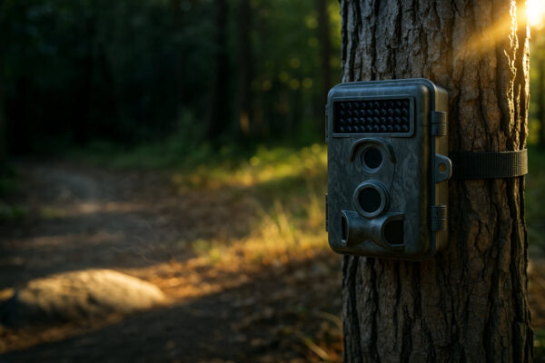 Wildkamera im Wald mit Temperatur- und Wetterkontrasten für PIR-Sensoren