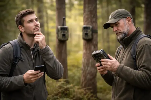 Wildkamera mit App-Steuerung im Vergleich zur klassischen Nutzung im Wald